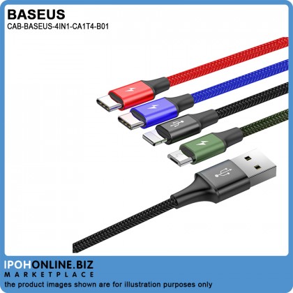Baseus 4 in1 USB Cable IP+Micro USB+Type-C Ports Cable (1.2M) Baseus 4 in1 USB Cable IP+Micro USB+Type-C Ports Cable (1.2M)