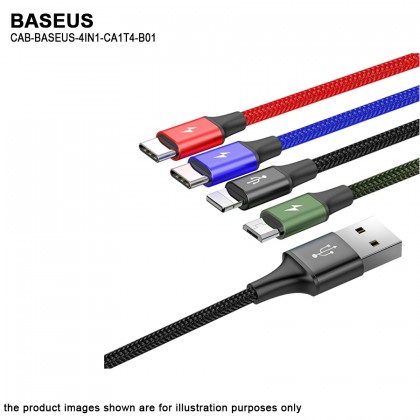 Baseus 4 in1 USB Cable IP+Micro USB+Type-C Ports Cable (1.2M) Baseus 4 in1 USB Cable IP+Micro USB+Type-C Ports Cable (1.2M)