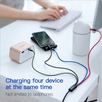 Baseus 4 in1 USB Cable IP+Micro USB+Type-C Ports Cable (1.2M) Baseus 4 in1 USB Cable IP+Micro USB+Type-C Ports Cable (1.2M)