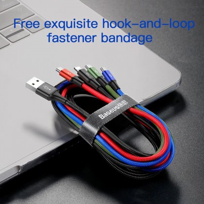 Baseus 4 in1 USB Cable IP+Micro USB+Type-C Ports Cable (1.2M) Baseus 4 in1 USB Cable IP+Micro USB+Type-C Ports Cable (1.2M)