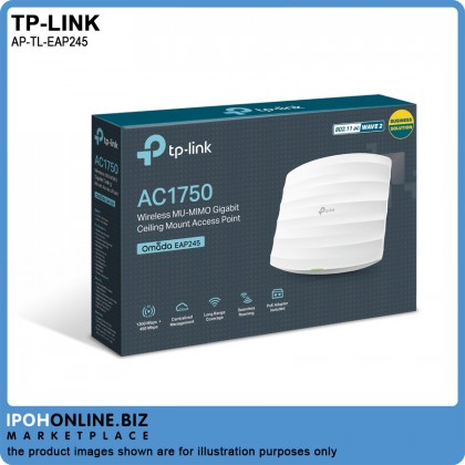 TP-LINK EAP245 V3 AC1750 Wireless MU-MIMO Dual Band Gigabit Ceiling Mount Access Point