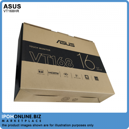 Asus VT168HR 15.6" FHD Touch Monitor With 10-Point Touch HDMI VGA Eye Care Wall Mountable Low Blue Light