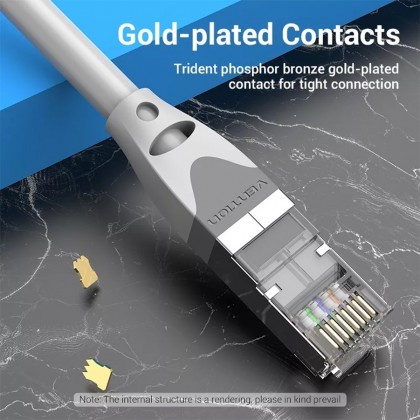 VENTION Ethernet Cable CAT6A SFTP Patch RJ45 Lan High Speed 2.5G/5G/10Gbps Network Cable - 5M For Gaming Server Workstation Hosting