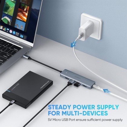 UGREEN 4-Port USB3.0 Hub With USB-C Power Supply UGREEN 4-Port USB3.0 Hub With USB-C Power Supply