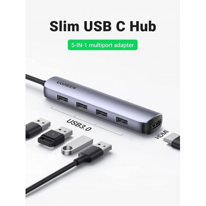 UGREEN USB-C To 4 x USB 3.0 + HDMI Multifunction Adapter