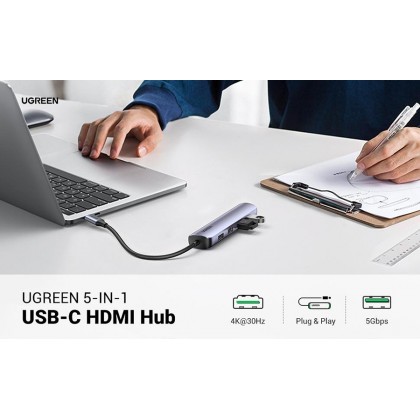 UGREEN USB-C To 4 x USB 3.0 + HDMI Multifunction Adapter