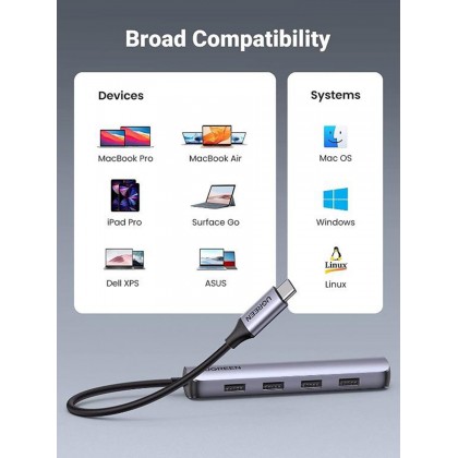UGREEN USB-C To 4 x USB 3.0 + HDMI Multifunction Adapter