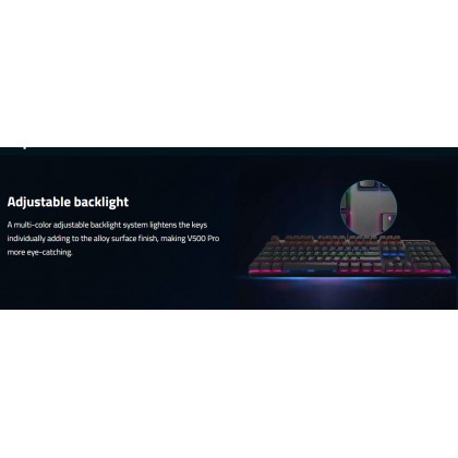 RAPOO V500 Pro Backlit Mechanical Gaming Keyboard - Blue Switch Edition RAPOO V500 Pro Backlit Mechanical Gaming Keyboard - Blue Switch Edition