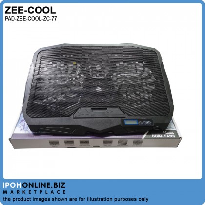 Zee-Cool ZC-77 Gaming Laptop Cooler Adjustable Speed USB Ports 2 Cooling Fan Laptop Cooling Pad