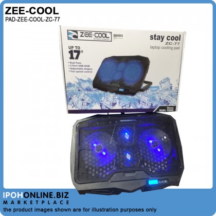 Zee-Cool ZC-77 Gaming Laptop Cooler Adjustable Speed USB Ports 2 Cooling Fan Laptop Cooling Pad