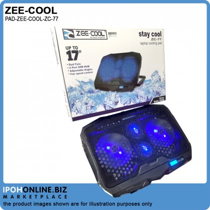 Zee-Cool ZC-77 Gaming Laptop Cooler Adjustable Speed USB Ports 2 Cooling Fan Laptop Cooling Pad