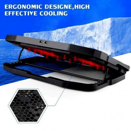 Zee-Cool ZC-77 Gaming Laptop Cooler Adjustable Speed USB Ports 2 Cooling Fan Laptop Cooling Pad