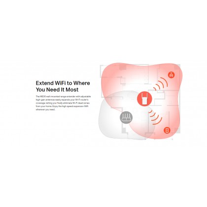 MERCUSYS ME30 AC1200 Wi-Fi Range Extender Works with Any Router or Wireless Access Point