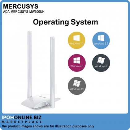 Mercusys MW300UH 300Mbps High Gain Wireless USB Adapter For Desktop & Laptop Mercusys MW300UH 300Mbps High Gain Wireless USB Adapter For Desktop & Laptop