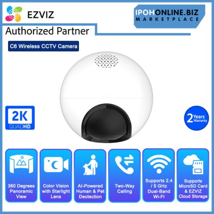 EZVIZ C6 2K+ 4MP Full HD Resolution Pan & Tilt 360° Panoramic View Wireless CCTV Camera