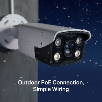 TP-LINK VIGI C340HPWSM 4MP Outdoor Full-Color Bullet Network IP Camera 4mm PoE ONVIF