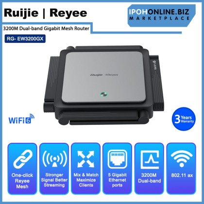 Ruijie Reyee RG-EW3200GX PRO 3200M Wi-Fi 6 Dual-band Wall-less Gigabit Mesh Router