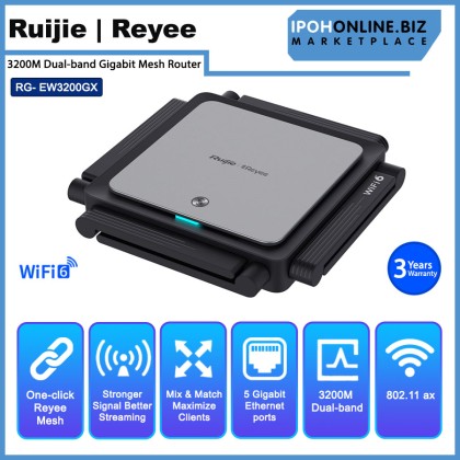 Ruijie Reyee RG-EW3200GX PRO 3200M Wi-Fi 6 Dual-band Wall-less Gigabit Mesh Router