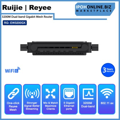 Ruijie Reyee RG-EW3200GX PRO 3200M Wi-Fi 6 Dual-band Wall-less Gigabit Mesh Router