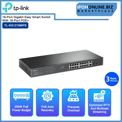 TP-LINK TL-SG1218MPE 18-Port Gigabit Easy Smart Switch With 16-Port POE+