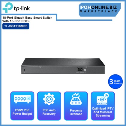 TP-LINK TL-SG1218MPE 18-Port Gigabit Easy Smart Switch With 16-Port POE+