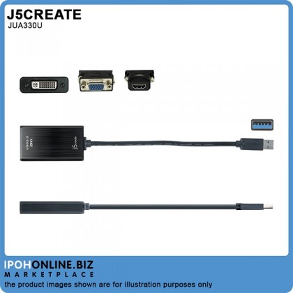 J5Create JUA330U DVI/HDMI/VGA Converter USB3.0 Display Adapter