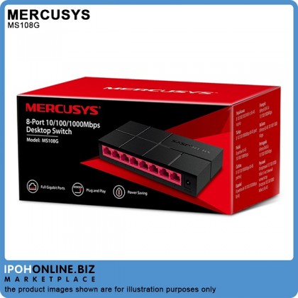 Mercusys MS108G 8-Port Gigabit 10/100/1000 Mbps Desktop Network Ethernet LAN Switch Mercusys MS108G 8-Port Gigabit 10/100/1000 Mbps Desktop Network Ethernet LAN Switch