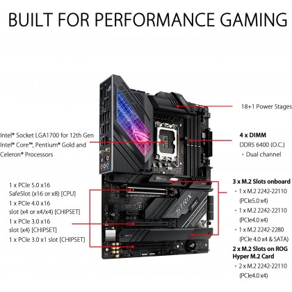 ASUS ROG Strix Z690-E Gaming WiFi 6E LGA 1700 Intel 12th Gen ATX Gaming Motherboard