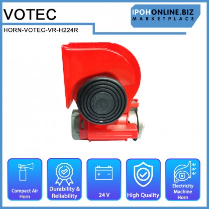 VOTEC VR-H224R Nautilus Red 24V Compact Twin Tone Air Horn Stebel Style For Vehicle Cars Motorcycle Trucks Busses
