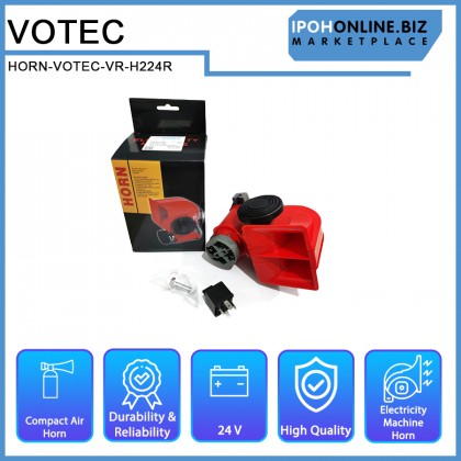 VOTEC VR-H224R Nautilus Red 24V Compact Twin Tone Air Horn Stebel Style For Vehicle Cars Motorcycle Trucks Busses
