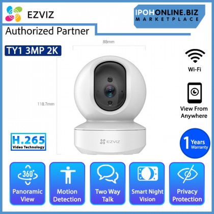 EZVIZ TY1 2K 3MP H.265 Smart Wi-Fi Pan & Tilt CCTV Camera CS-C6N-C0-2C3WF