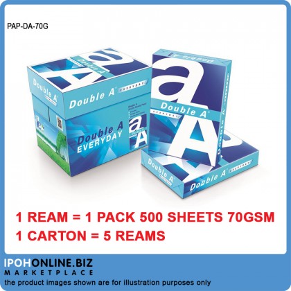 Double A A4 Copier Paper Everyday 70Gsm 500 Sheets Double A A4 Copier Paper Everyday 70Gsm 500 Sheets