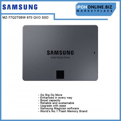 SAMSUNG 2TB 870 QVO 2.5" SATA III SSD MZ-77Q2T0BW FOC SATA CABLE