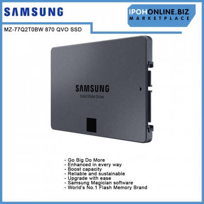 SAMSUNG 2TB 870 QVO 2.5" SATA III SSD MZ-77Q2T0BW FOC SATA CABLE