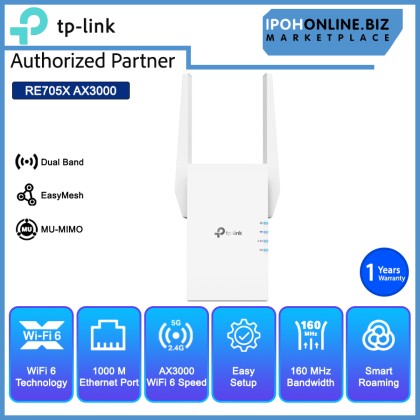 TP-Link TL-RE705X AX3000 Dual Band Wi-Fi 6 Range Extender