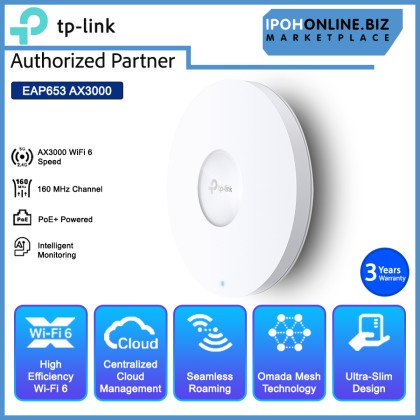 TP-LINK EAP653 AX3000 Ceiling Mount WiFi 6 Access Point
