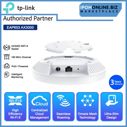 TP-LINK EAP653 AX3000 Ceiling Mount WiFi 6 Access Point