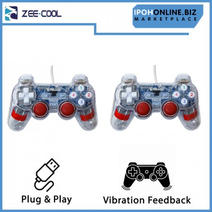 Zee-Cool USB Wired Twin Shock Gamepad Controller for PC and Laptop