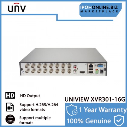 UNIVIEW XVR301-16G 16CH 8MP H.265 Network Video Recorder