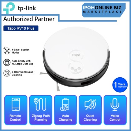 TP-Link Tapo RV10 Plus Smart Auto Empty Dock Robot Vacuum Cleaner & Wet/Dry Mopping Sweeping Capacity 4L Large Dust Bag