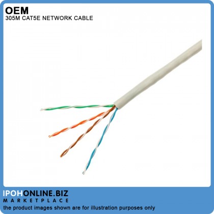  OEM Cat 5e Enhanced UTP Network Cable (Grey) - 305m 1 Box