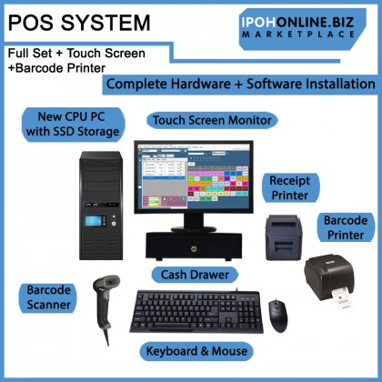 IPOHONLINE POS System Set Small Business Retail Shop & FnB Restaurant