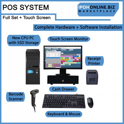 IPOHONLINE POS System Set Small Business Retail Shop & FnB Restaurant