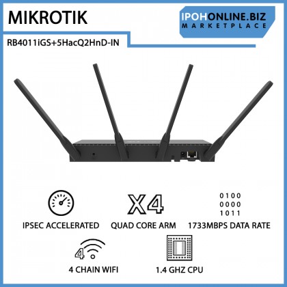 MIKROTIK RB4011iGS+5HacQ2HnD-IN 10G Gigabit WiFi AC POE SFP+ IPSec VPN Router MIKROTIK RB4011iGS+5HacQ2HnD-IN 10G Gigabit WiFi AC POE SFP+ IPSec VPN Router