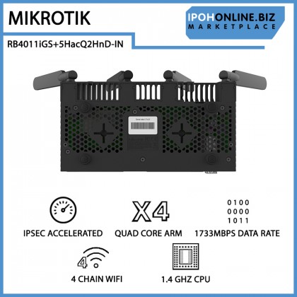 MIKROTIK RB4011iGS+5HacQ2HnD-IN 10G Gigabit WiFi AC POE SFP+ IPSec VPN Router MIKROTIK RB4011iGS+5HacQ2HnD-IN 10G Gigabit WiFi AC POE SFP+ IPSec VPN Router