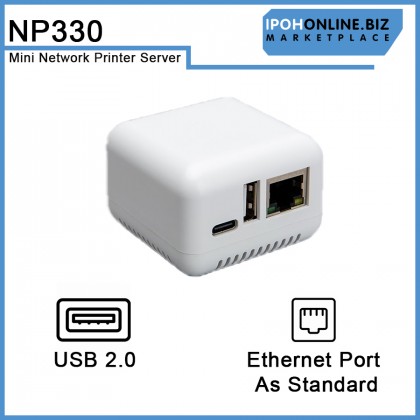 IPOHONLINE NP330N USB 2.0 Mini Network Printer Server with Power Adapter