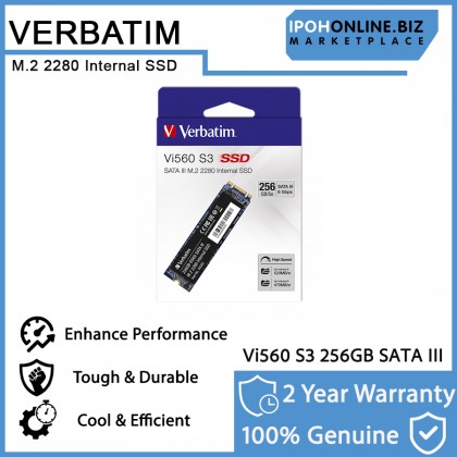 VERBATIM Vi560 S3 256GB SATA III M.2 2280 Internal SSD
