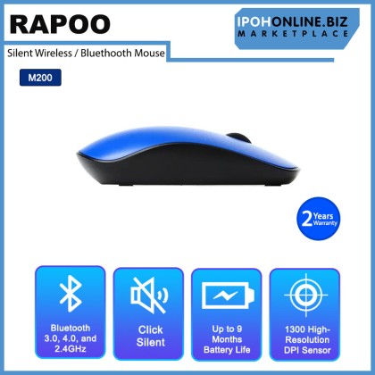 RAPOO M200 SILENT Multi-mode Wireless Mouse / Bluetooth Mouse