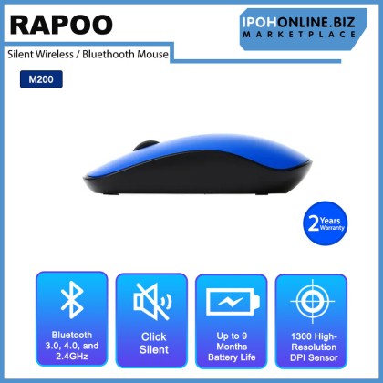 RAPOO M200 SILENT Multi-mode Wireless Mouse / Bluetooth Mouse