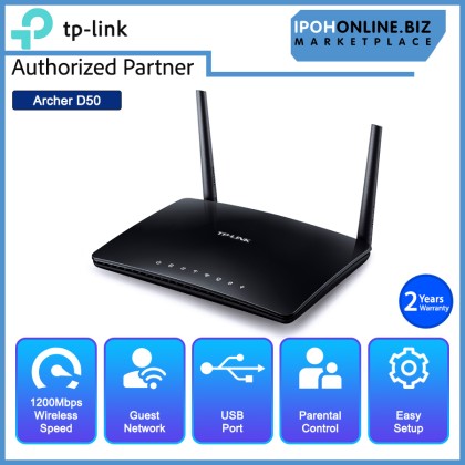 TP-LINK AC1200 Wireless Dual Band ADSL2+ Modem Router Archer D50
